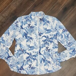 Tommy Bahama Tropical Blue and White Golf and Tennis Jacket size XL